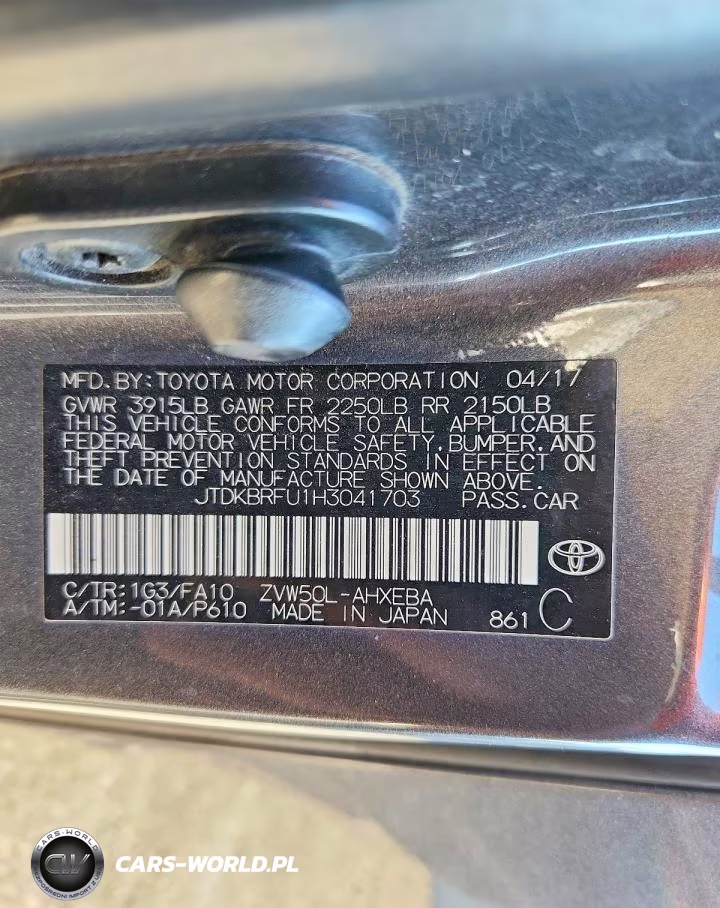 2017 Toyota Prius One VIN:JTDKBRFU1H3041703 - 13