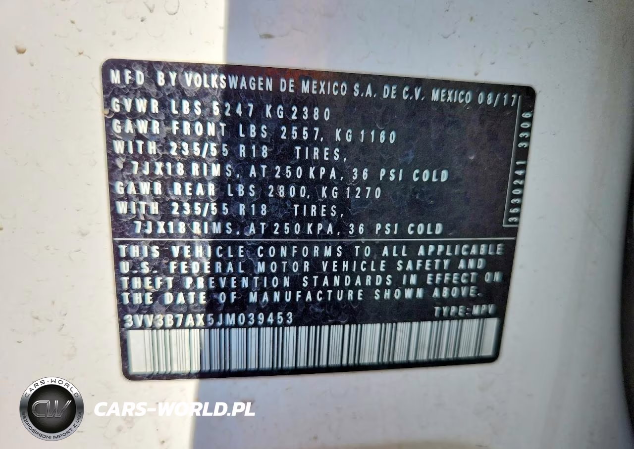 2018 Volkswagen Tiguan Se VIN:3VV3B7AX5JM039453 - 13
