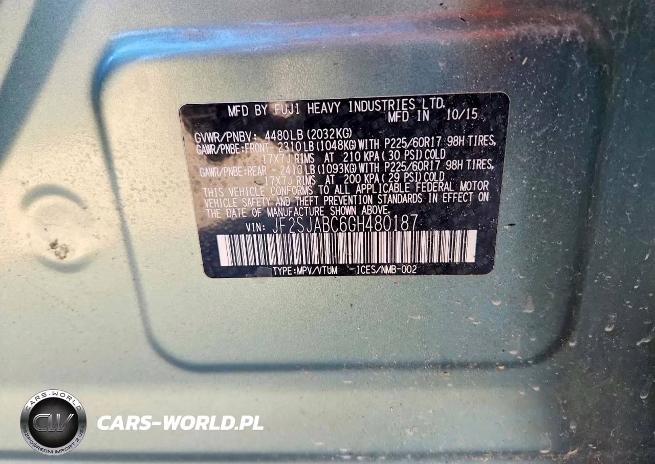 2016 Subaru Forester 2.5I VIN:JF2SJABC6GH480187 - 13