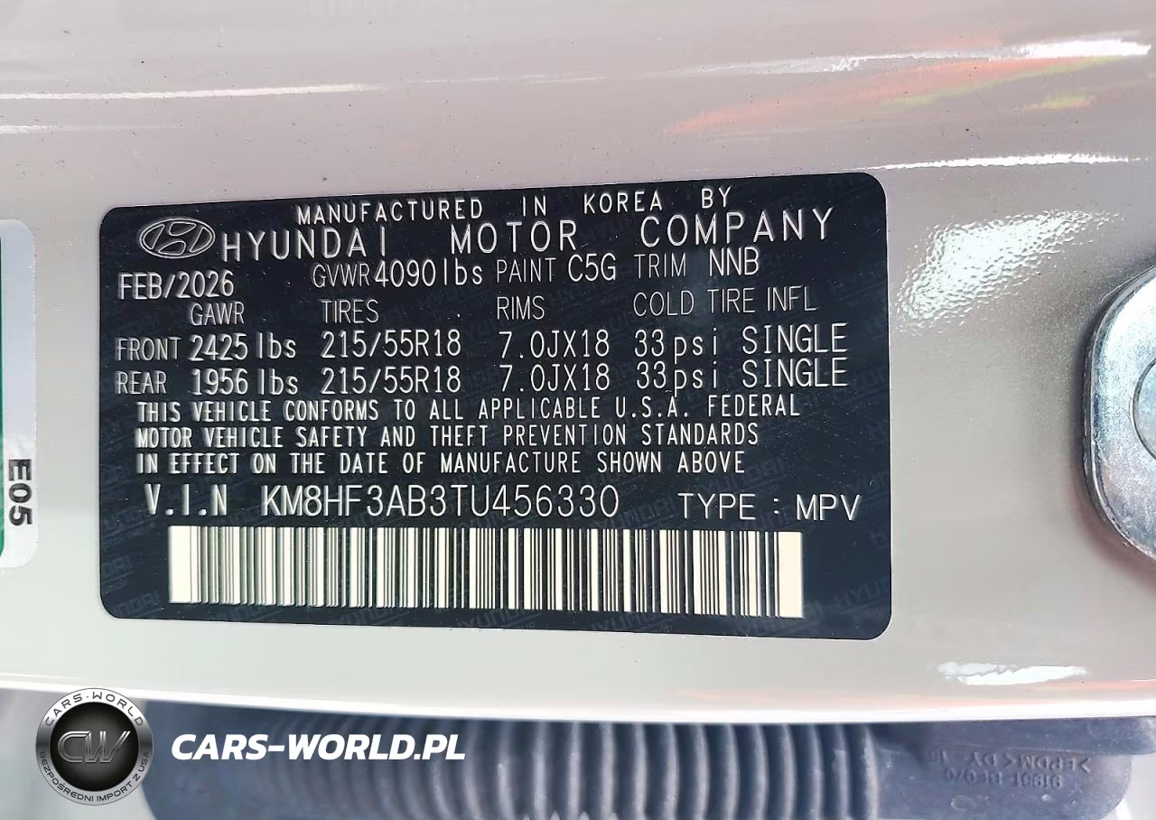 2026 Hyundai Kona Sel Sport VIN:KM8HF3AB3TU456330 - 14
