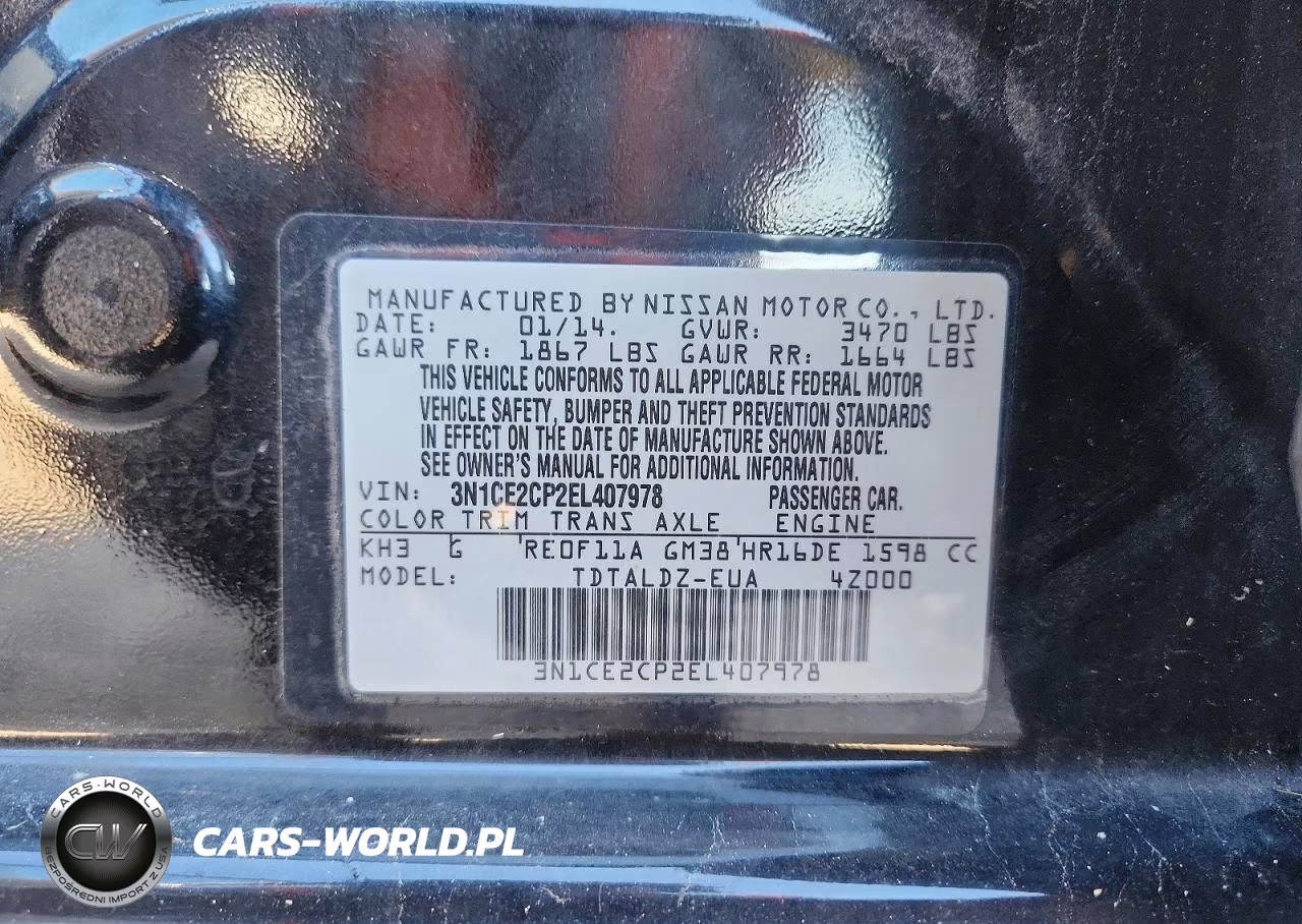 2014 Nissan Versa Note S VIN:3N1CE2CP2EL407978 - 12