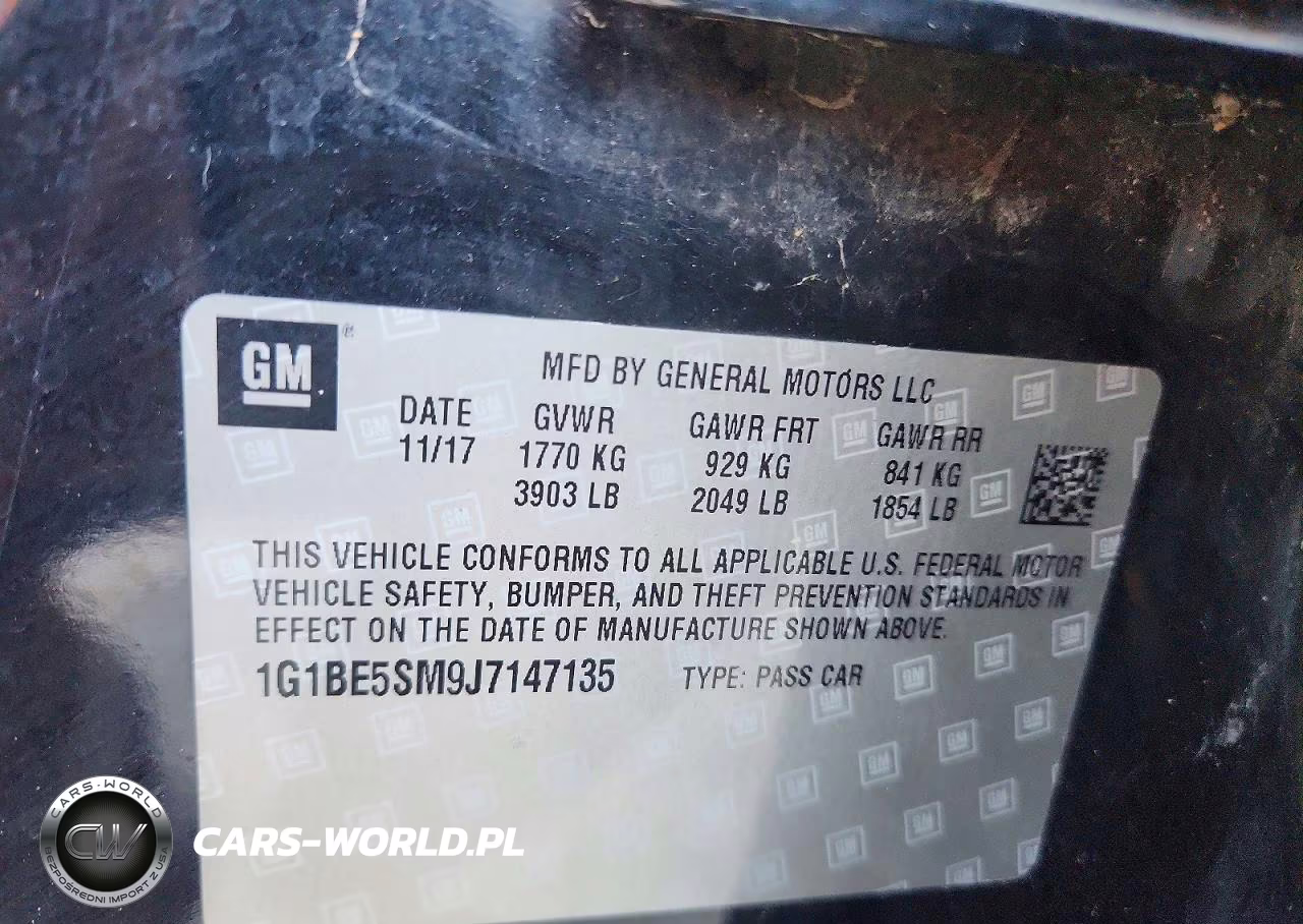 2018 Chevrolet Cruze Lt VIN:1G1BE5SM9J7147135 - 12