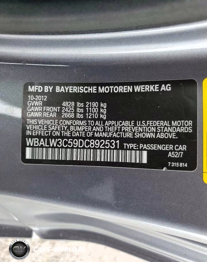 2013 BMW 640 I VIN:WBALW3C59DC892531 - 12