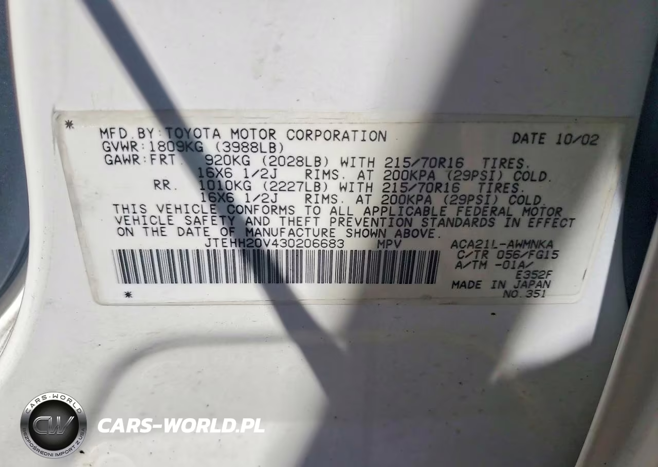 2003 Toyota Rav4 Base VIN:JTEHH20V430206683 - 13