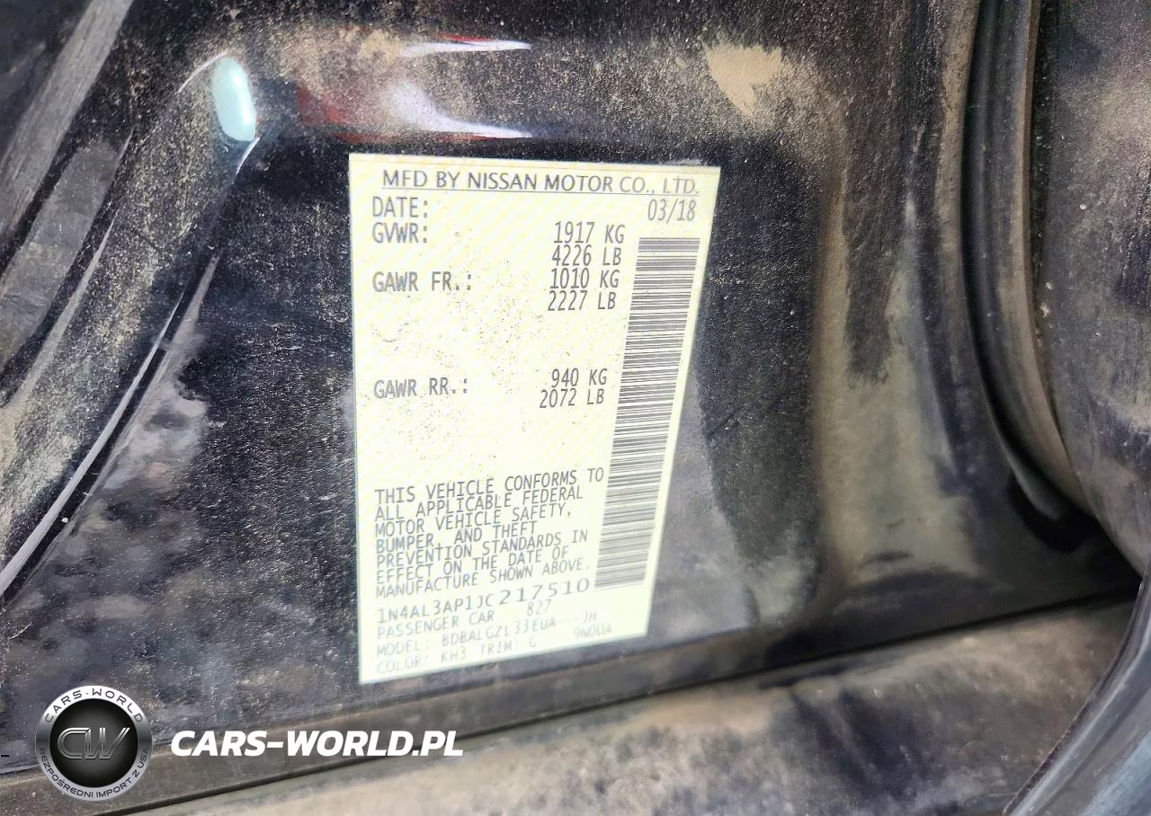2018 Nissan Altima 2.5 S VIN:1N4AL3AP1JC217510 - 12