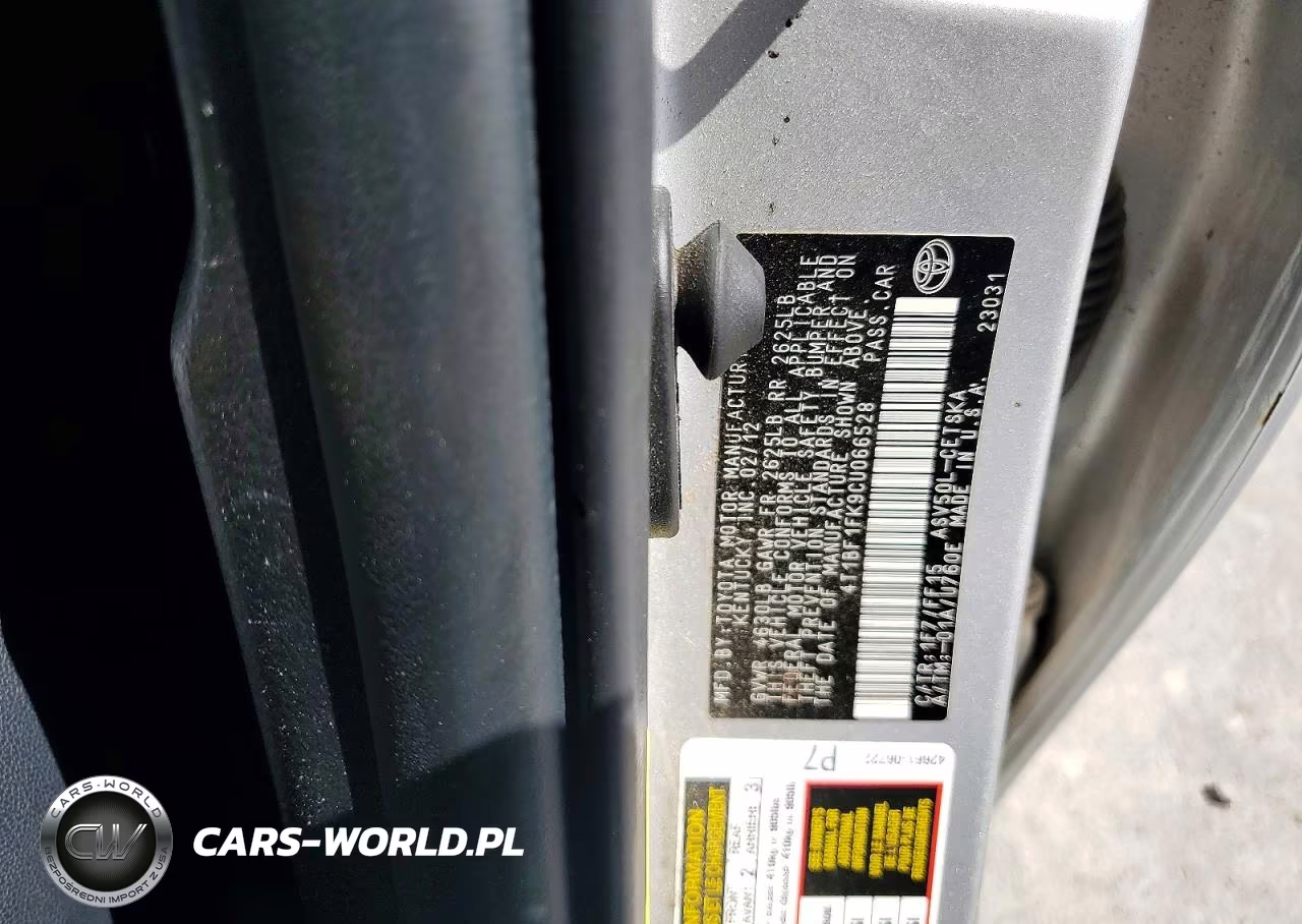2012 Toyota Camry Se VIN:4T1BF1FK9CU066528 - 12