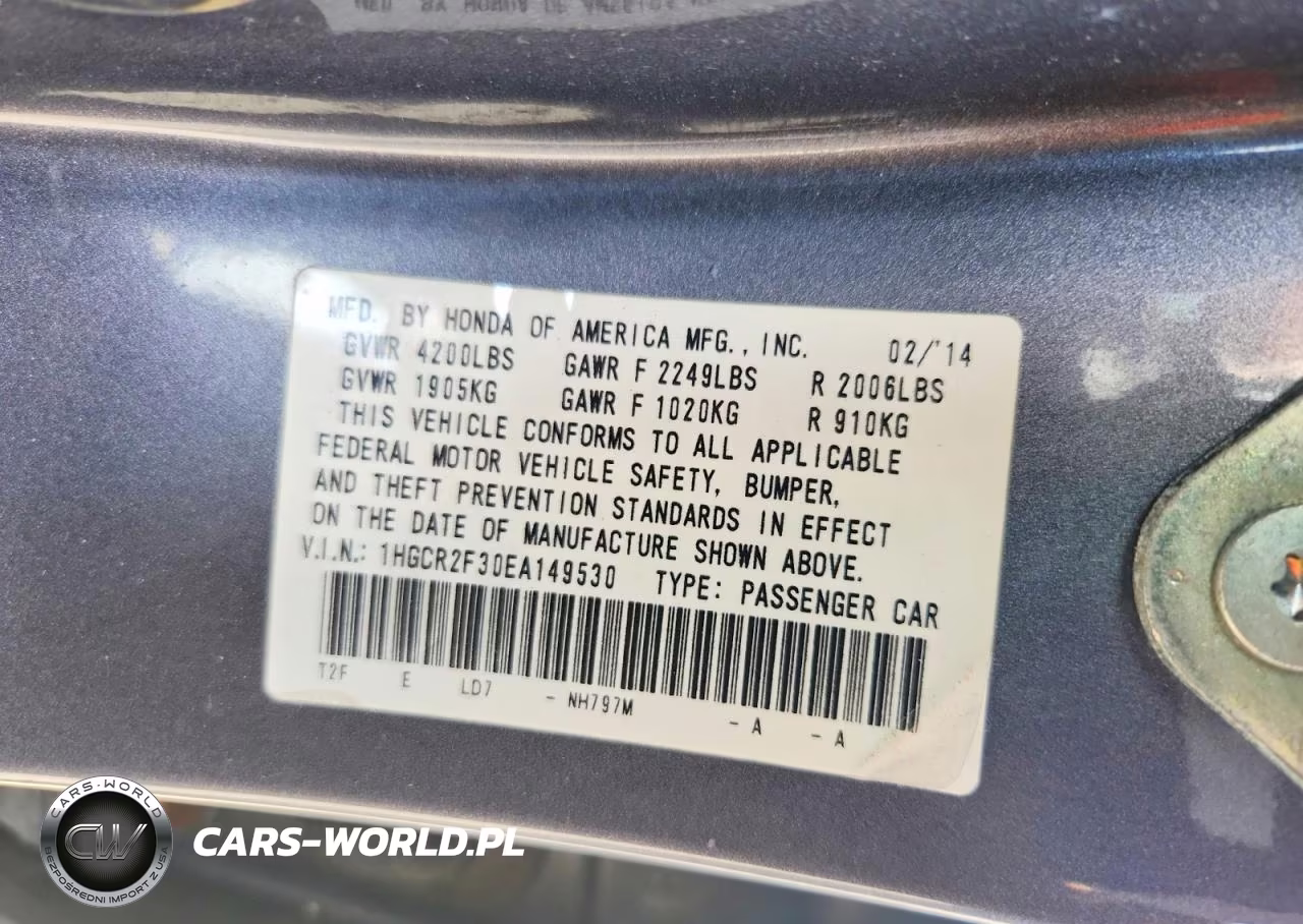 2014 Honda Accord Lx VIN:1HGCR2F30EA149530 - 12