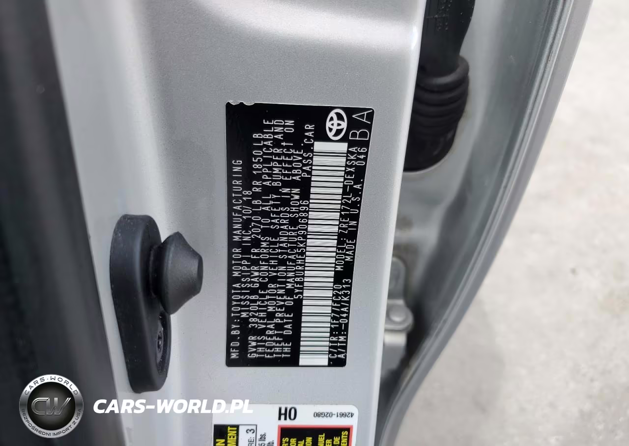 2019 Toyota Corolla L VIN:5YFBURHE5KP906896 - 12