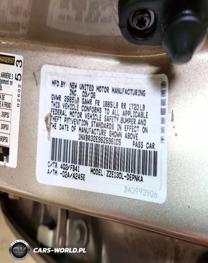 2006 Toyota Corolla Le VIN:1NXBR32E96Z696105 - 12