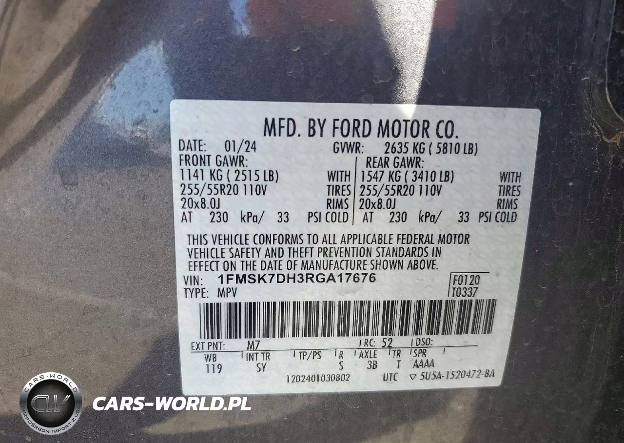 2024 Ford Explorer Xlt VIN:1FMSK7DH3RGA17676 - 13