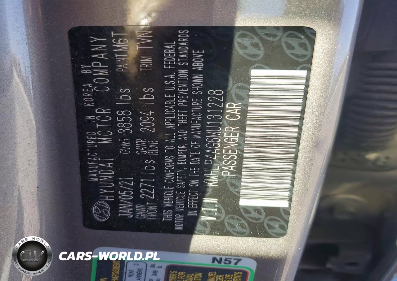 2021 Hyundai Elantra Limited VIN:KMHLP4AG6MU131228 - 12