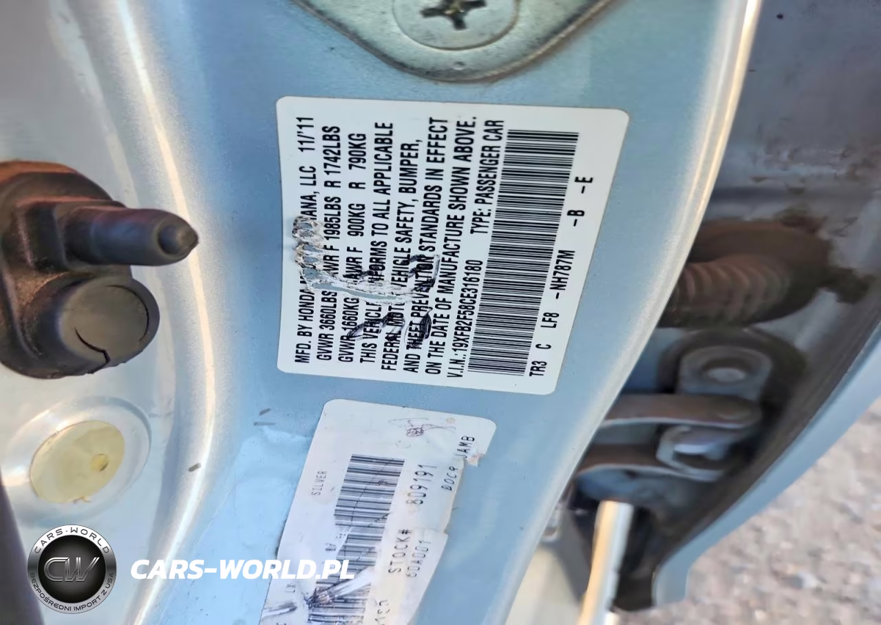 2012 Honda Civic Lx VIN:19XFB2F58CE316180 - 12