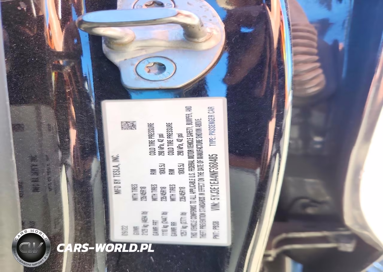 2022 Tesla Model 3 VIN:5YJ3E1EA4NF368485 - 12