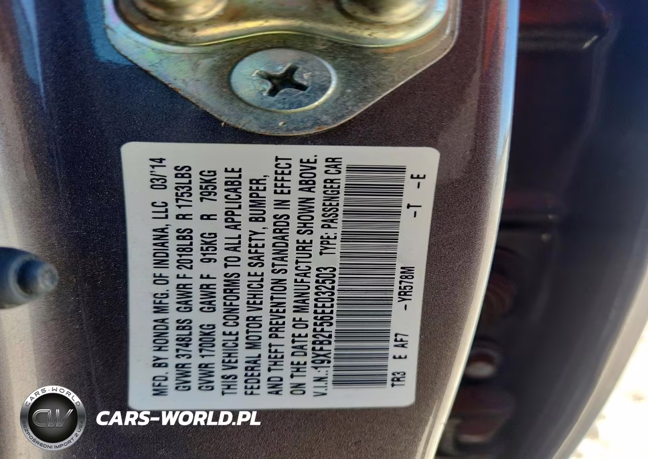 2014 Honda Civic Lx VIN:19XFB2F56EE032503 - 12