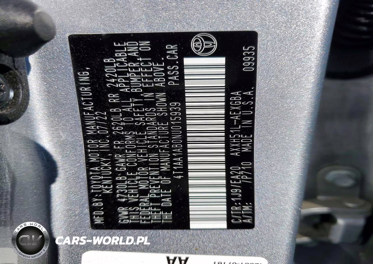 2022 Toyota Avalon Xle VIN:4T1AA1AB0NU015939 - 12