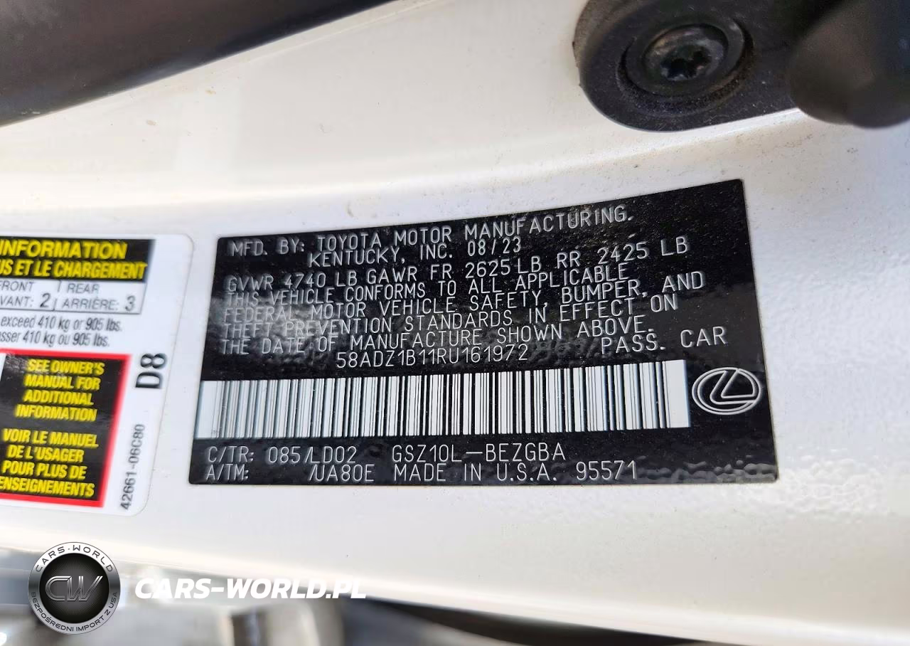 2024 Lexus Es 350 Base VIN:58ADZ1B11RU161972 - 12