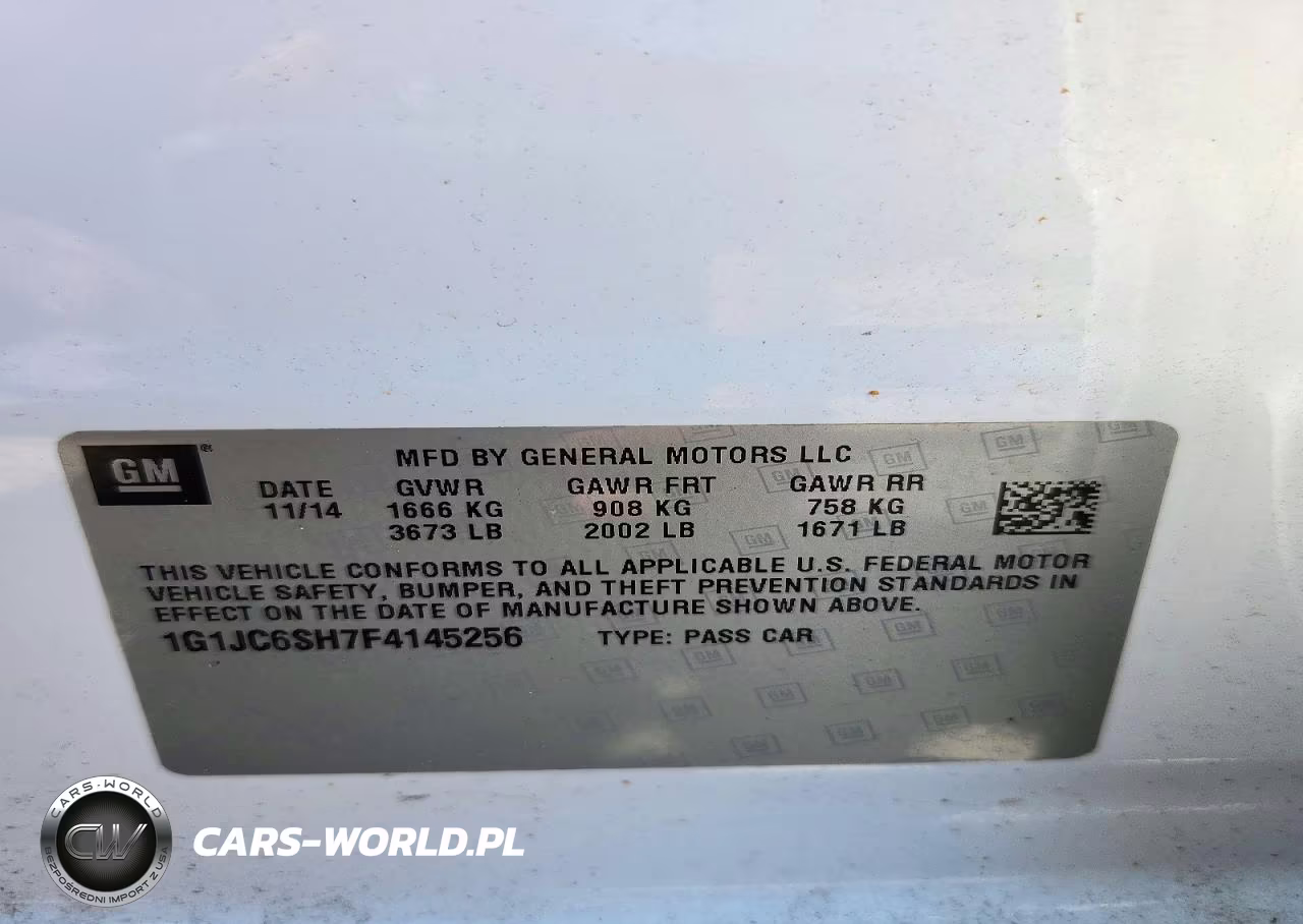 2015 Chevrolet Sonic Lt VIN:1G1JC6SH7F4145256 - 12