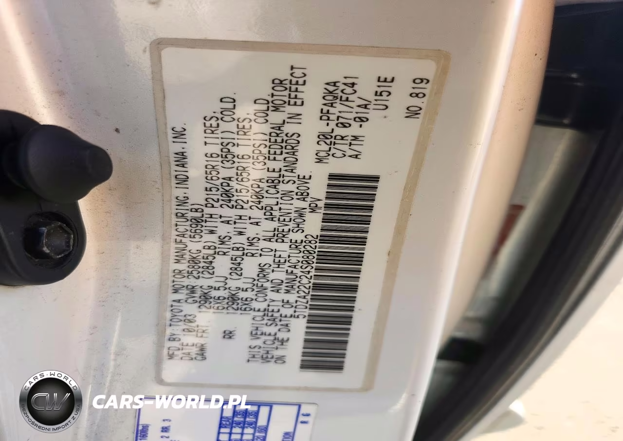 2004 Toyota Sienna Xle 7 Passenger VIN:5TDZA22C24S080282 - 13