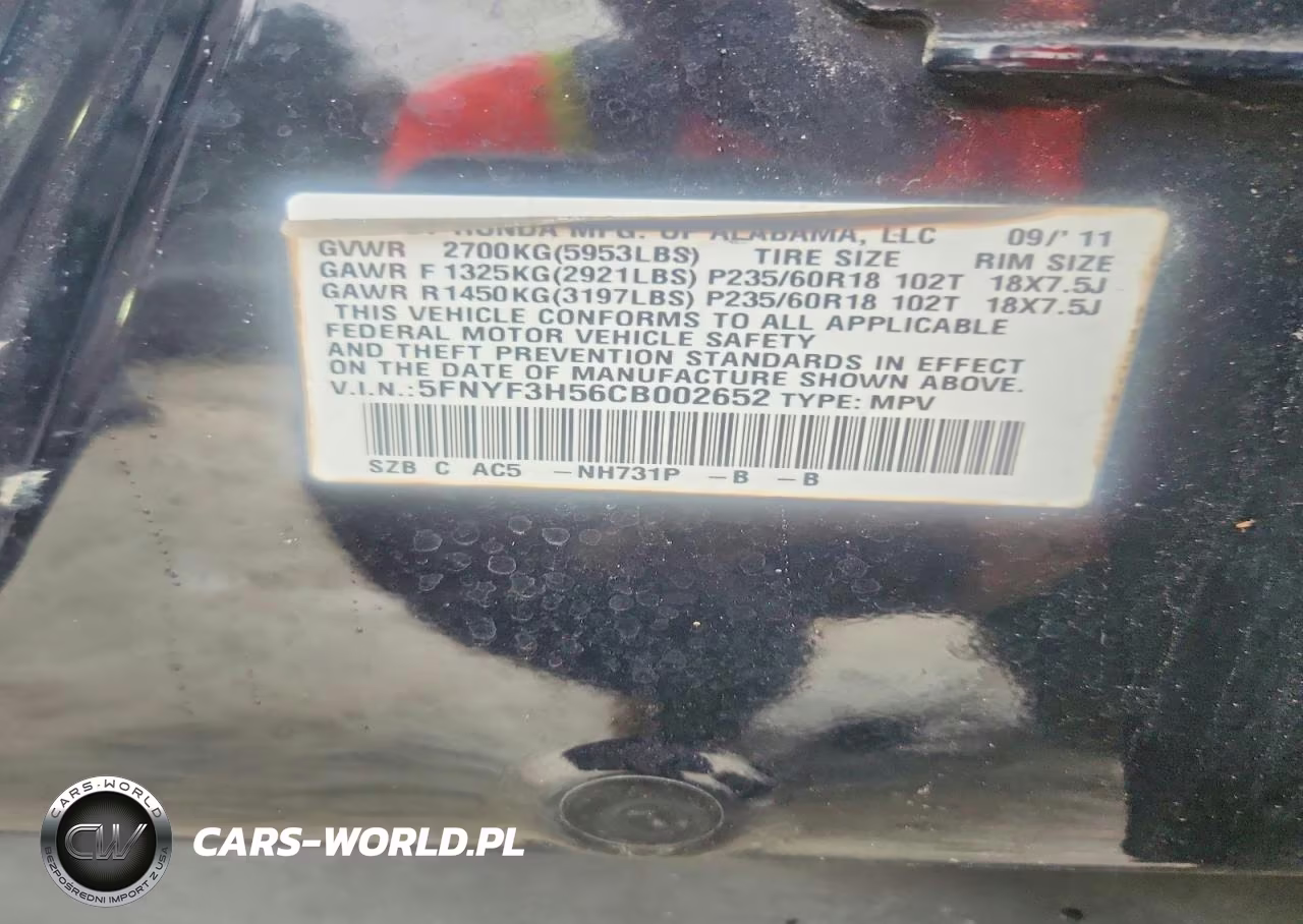 2012 Honda Pilot Exl VIN:5FNYF3H56CB002652 - 13