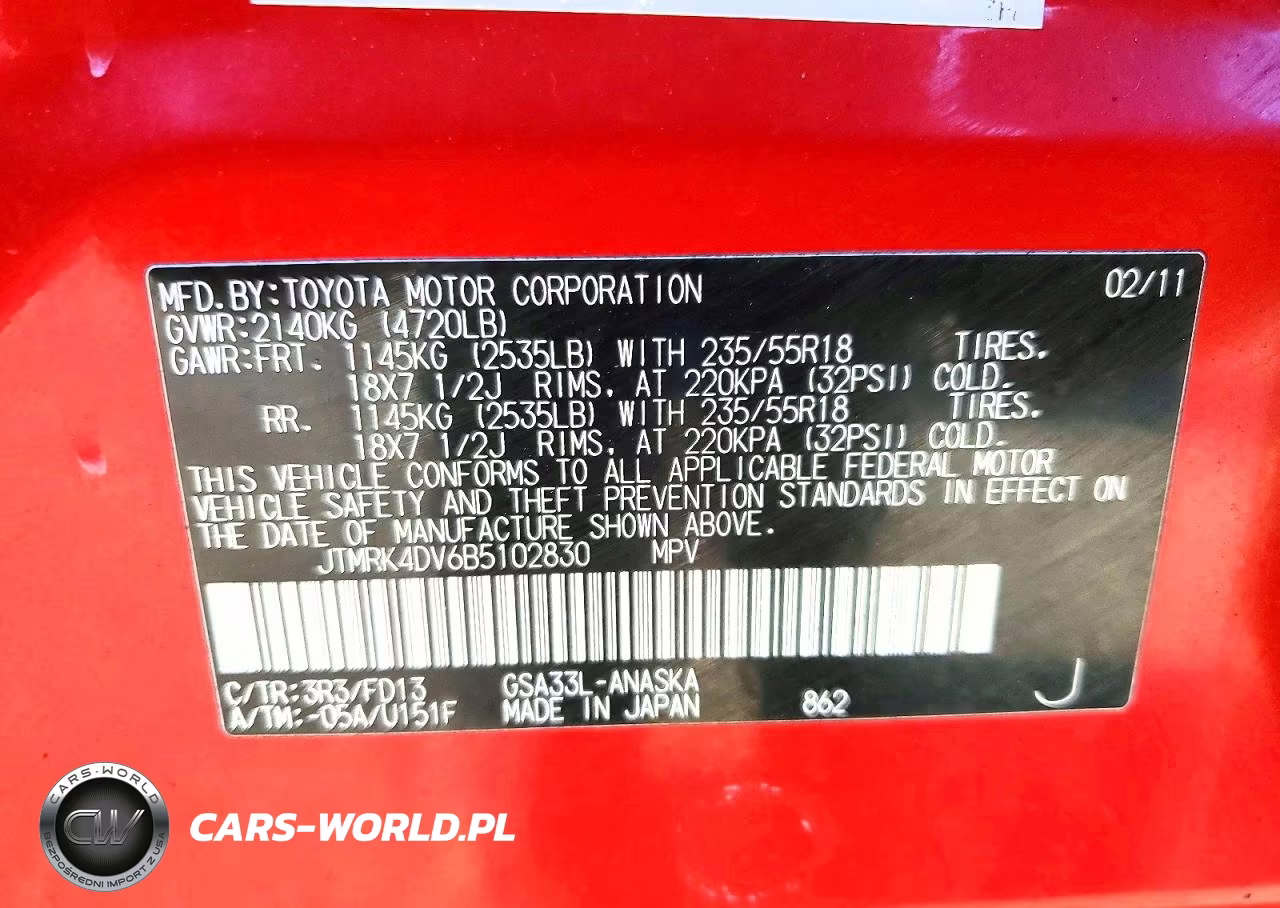 2011 Toyota Rav4 Sport VIN:JTMRK4DV6B5102830 - 13