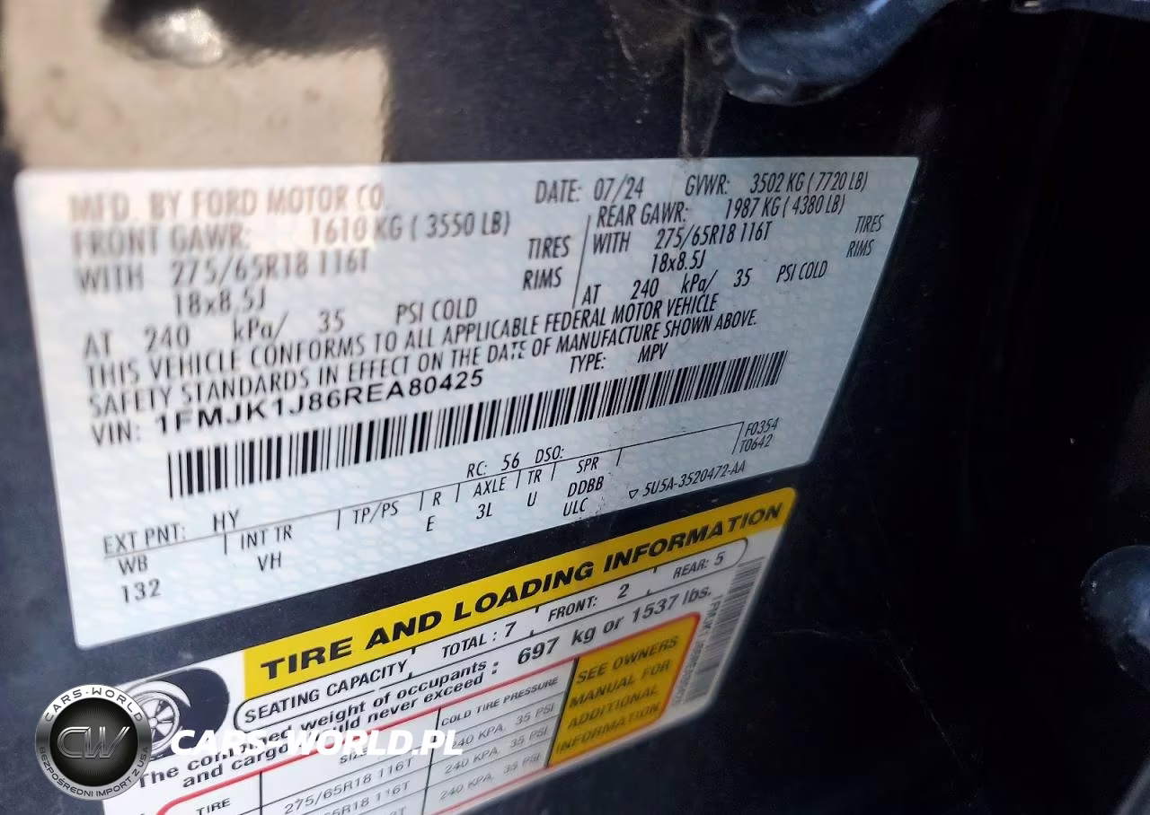 2024 Ford Expedition Max Xlt VIN:1FMJK1J86REA80425 - 14