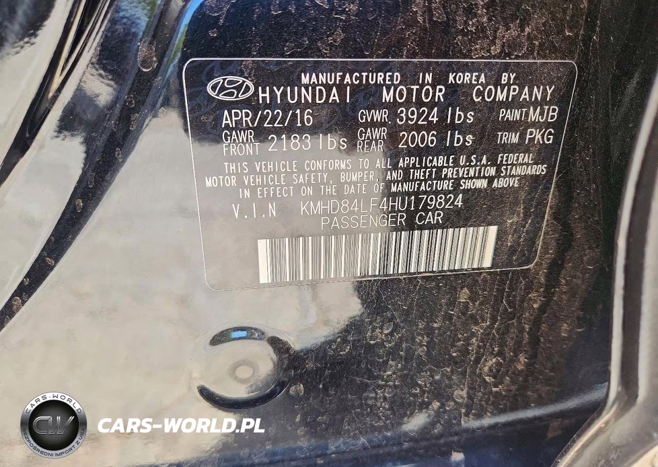 2017 Hyundai Elantra Limited VIN:KMHD84LF4HU179824 - 12
