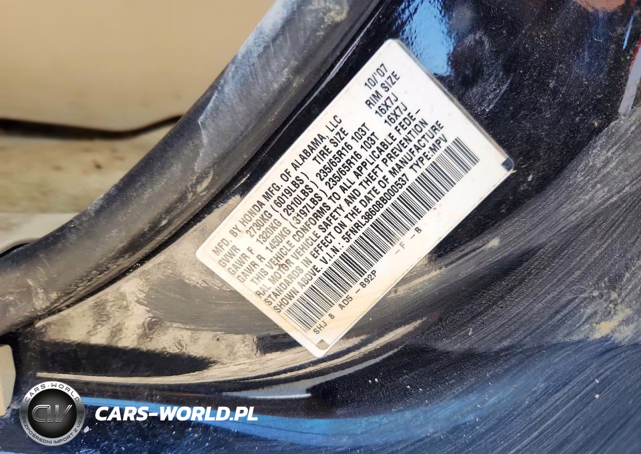 2008 Honda Odyssey Exl VIN:5FNRL38608B000537 - 13
