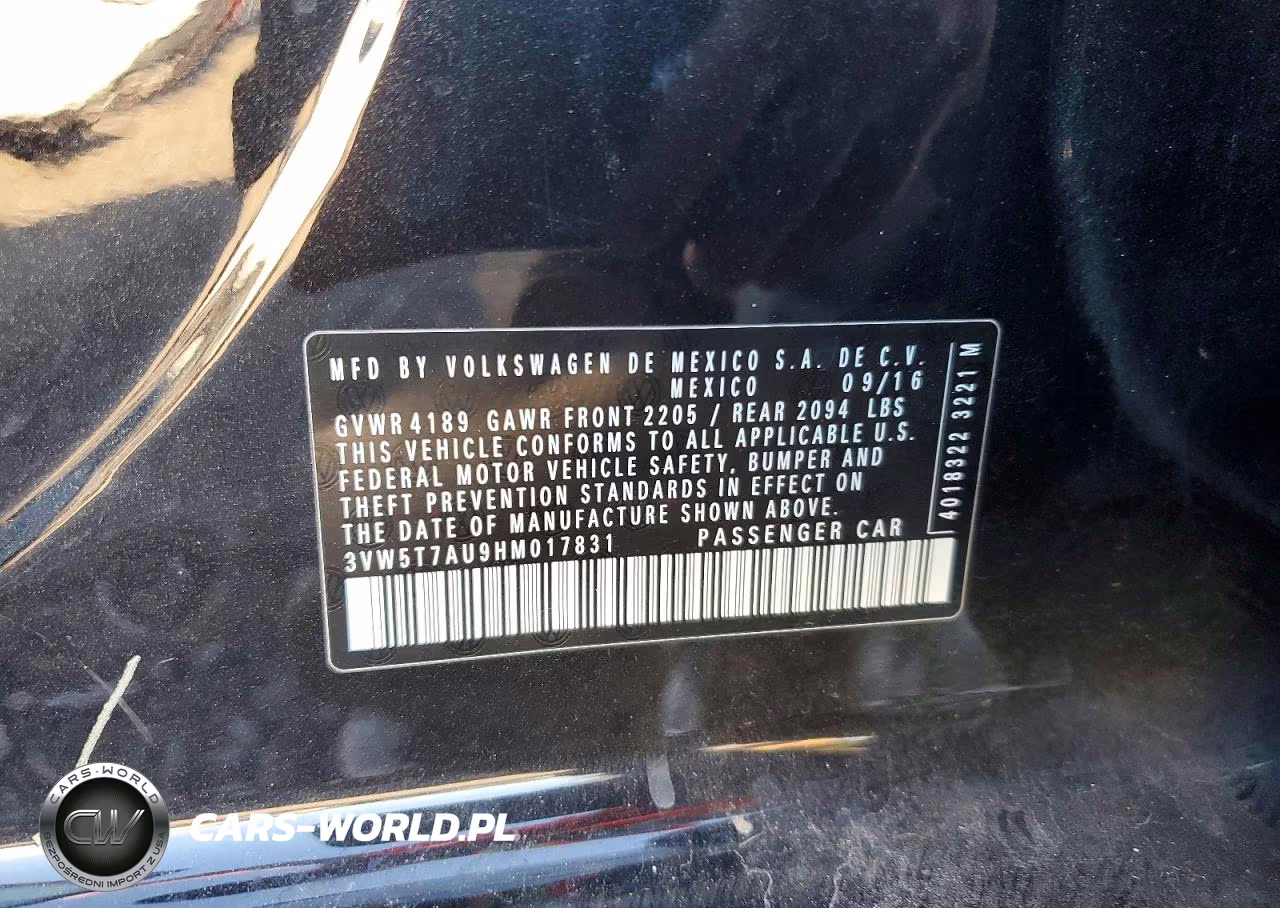 2017 Volkswagen Gti S VIN:3VW5T7AU9HM017831 - 12