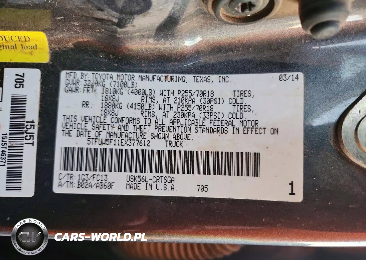 2014 Toyota Tundra Sr5 VIN:5TFUW5F11EX377612 - 12