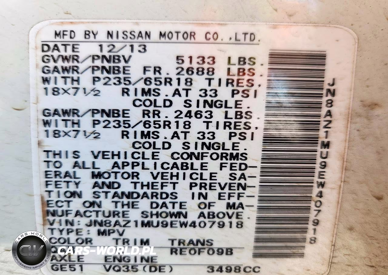 2014 Nissan Murano Sl VIN:JN8AZ1MU9EW407918 - 13
