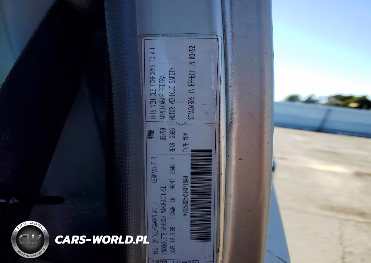 1990 Volkswagen Vanagon VIN:WV2ZB025XLH071840 - 10