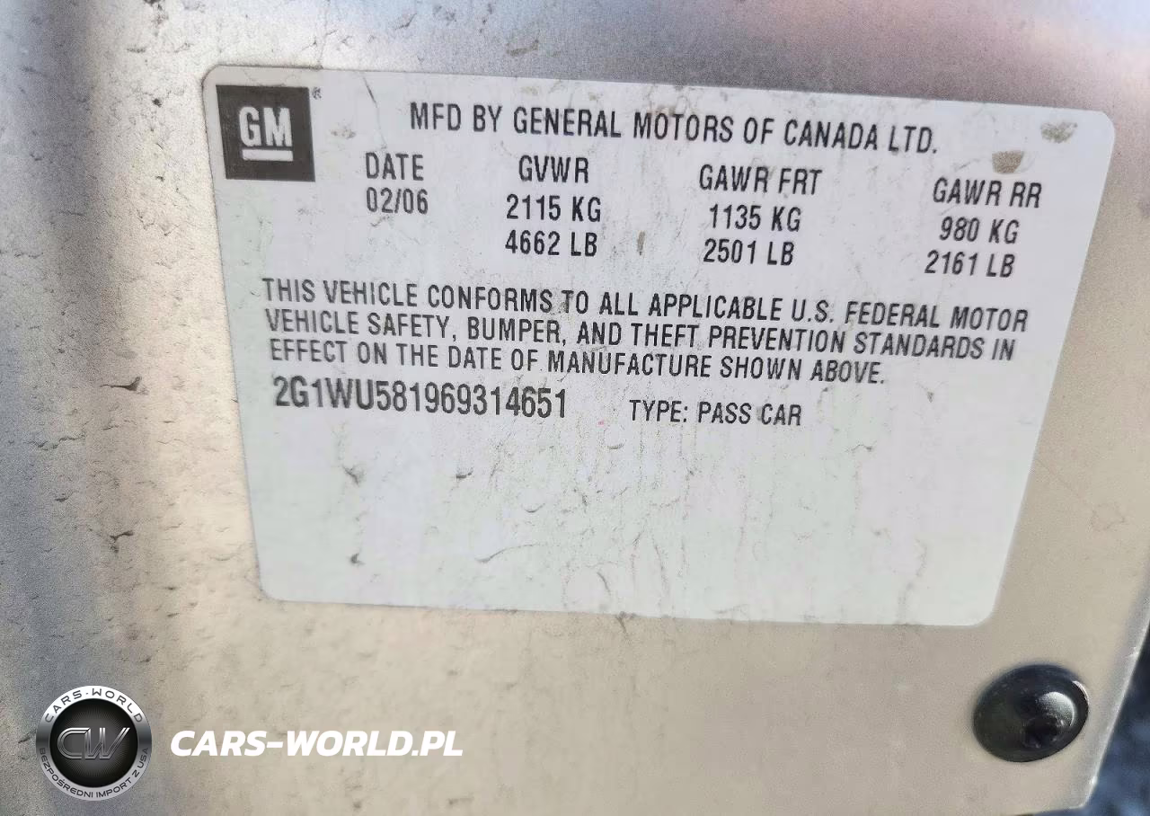 2006 Chevrolet Impala Ltz VIN:2G1WU581969314651 - 12