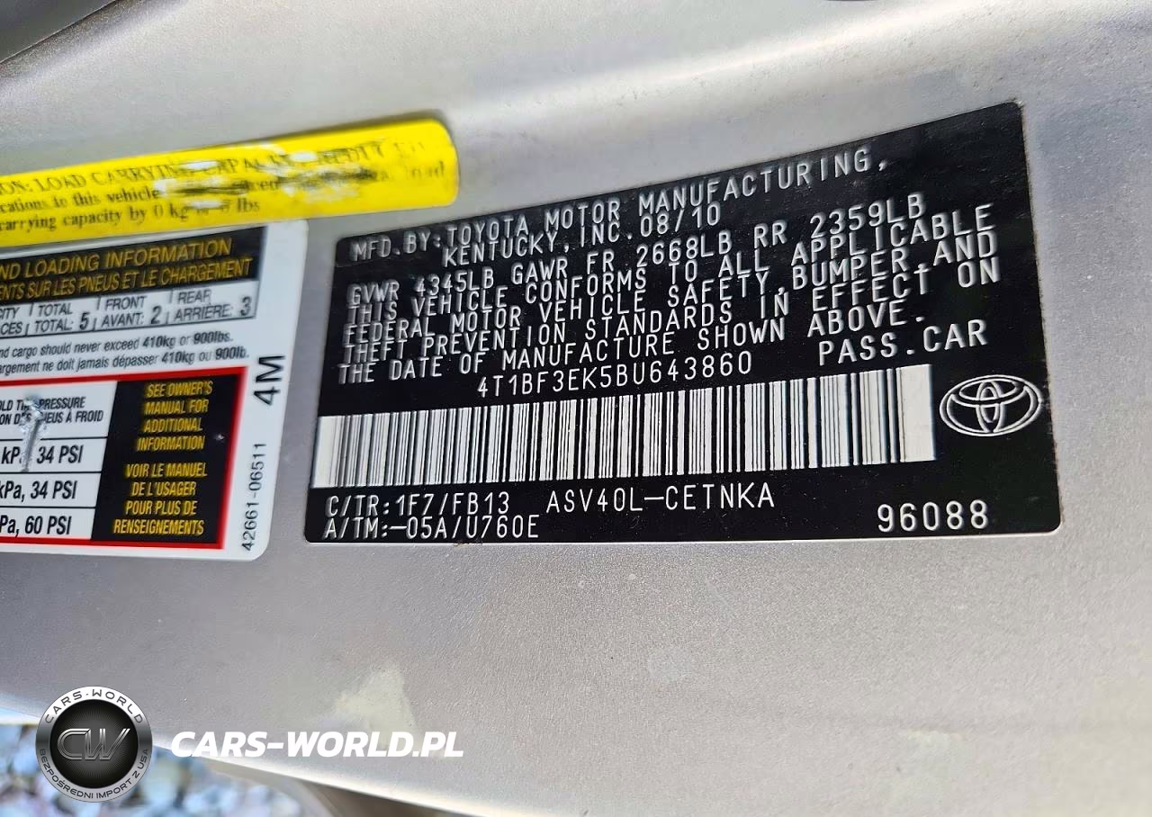 2011 Toyota Camry Le VIN:4T1BF3EK5BU643860 - 12
