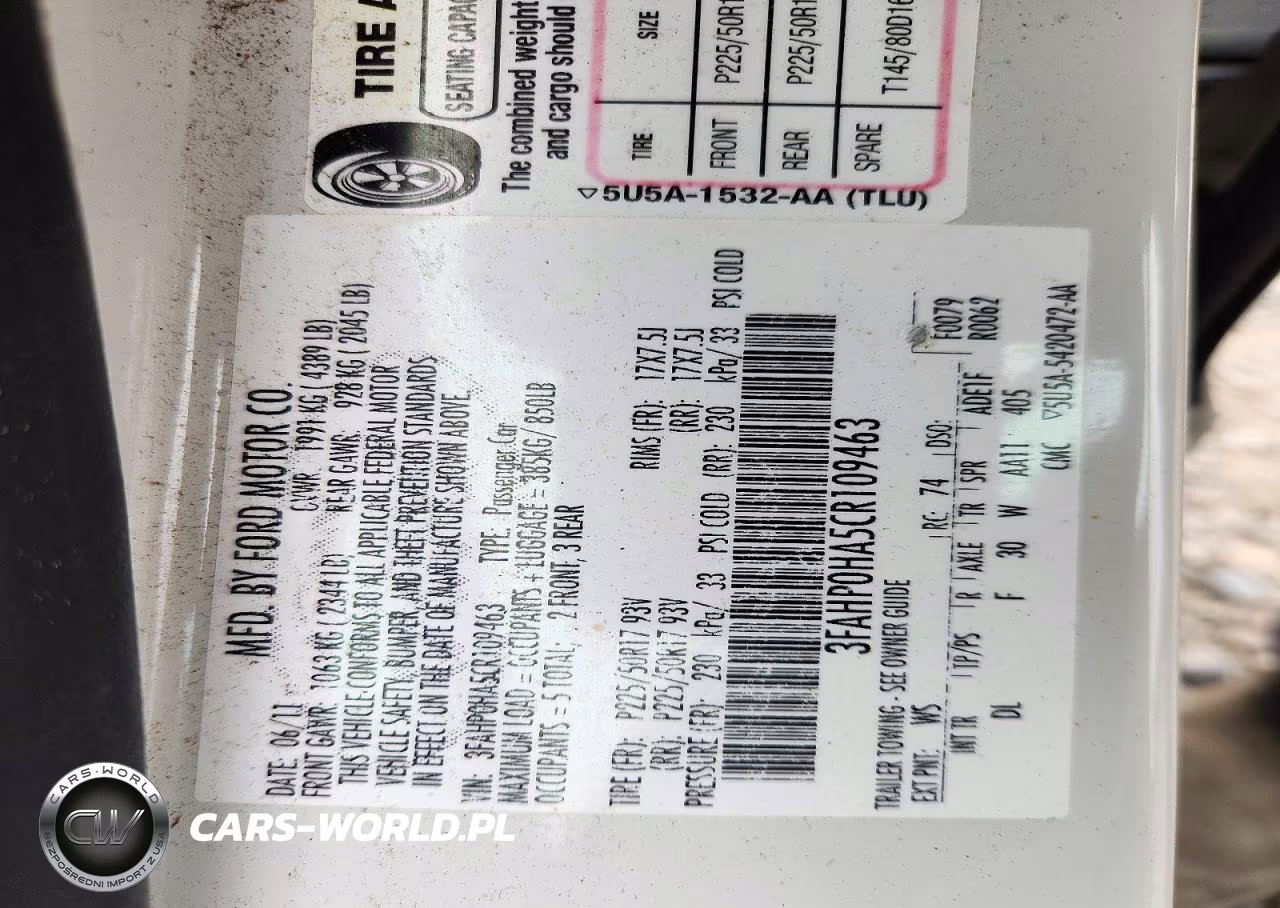 2012 Ford Fusion Se VIN:3FAHP0HA5CR109463 - 12