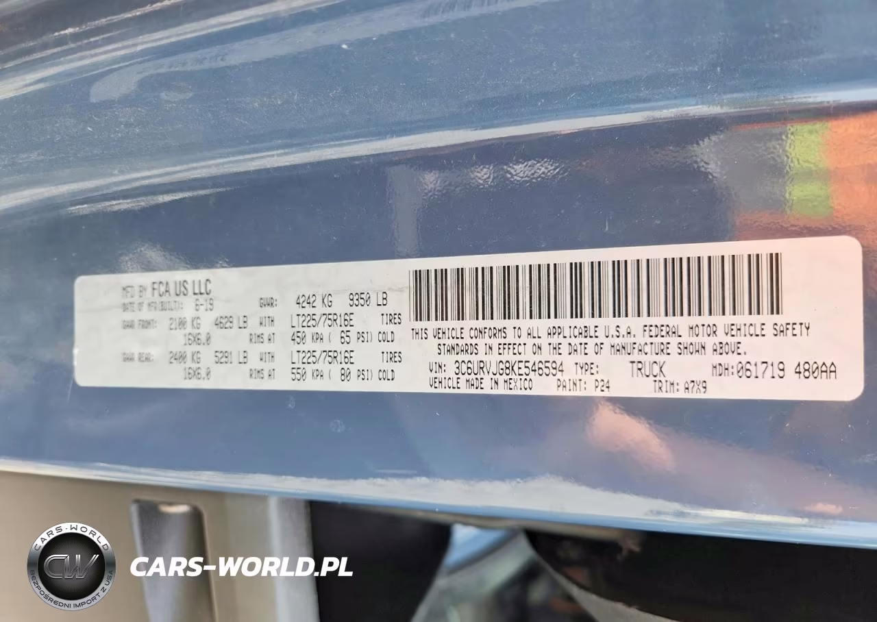 2019 Ram Promaster 3500 Delivery Van VIN:3C6URVJG8KE546594 - 13