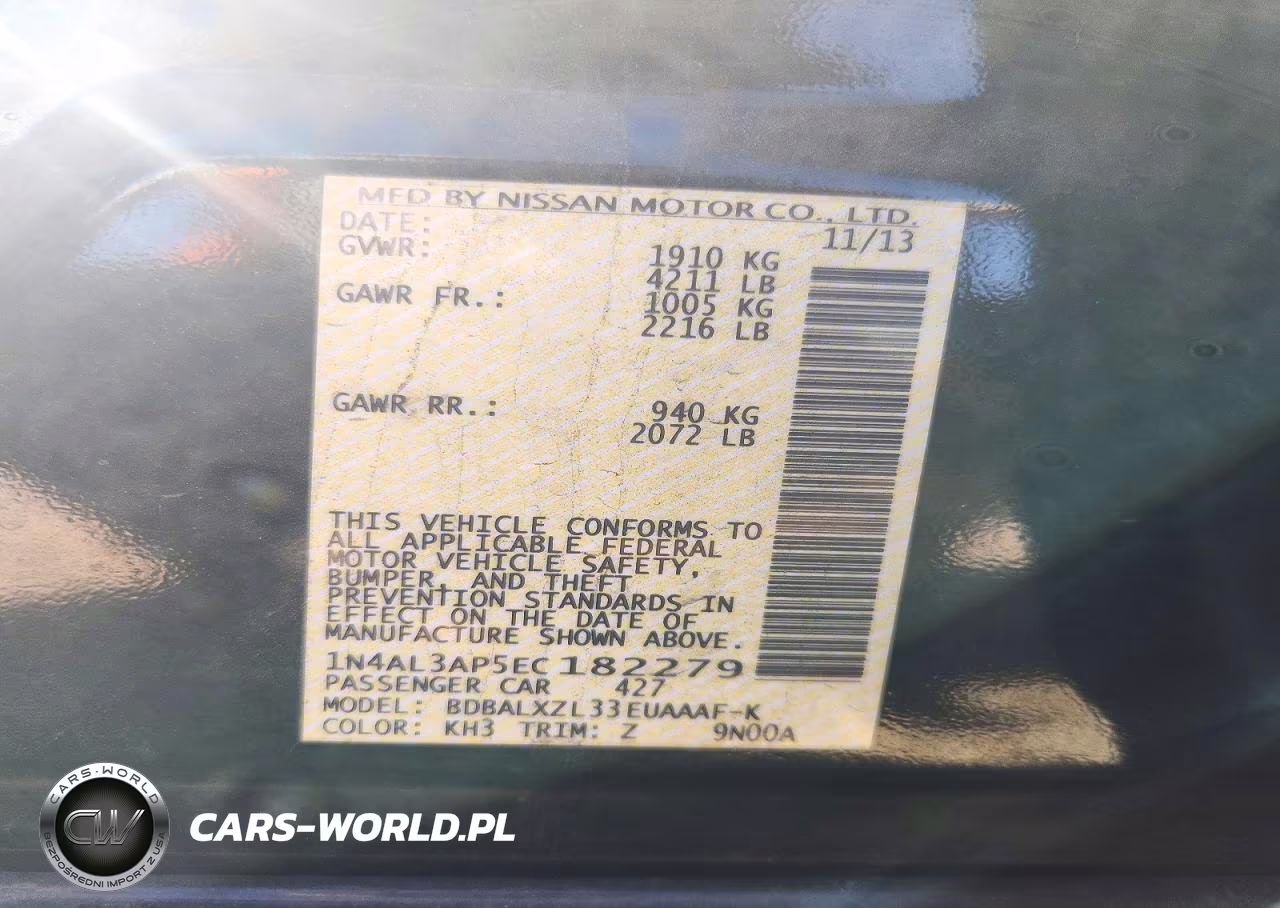 2014 Nissan Altima 2.5 Sl VIN:1N4AL3AP5EC182279 - 12