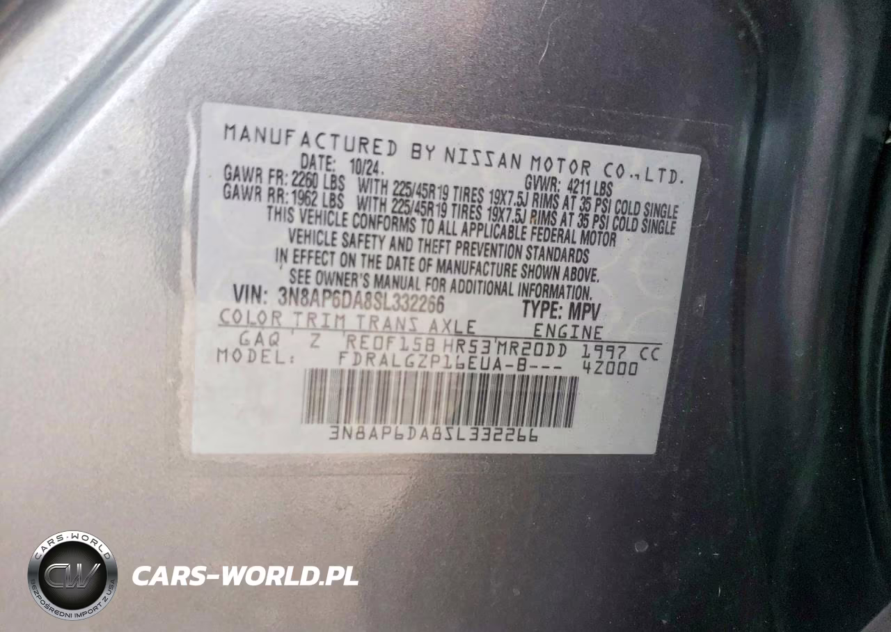 2025 Nissan Kicks Sr VIN:3N8AP6DA8SL332266 - 14