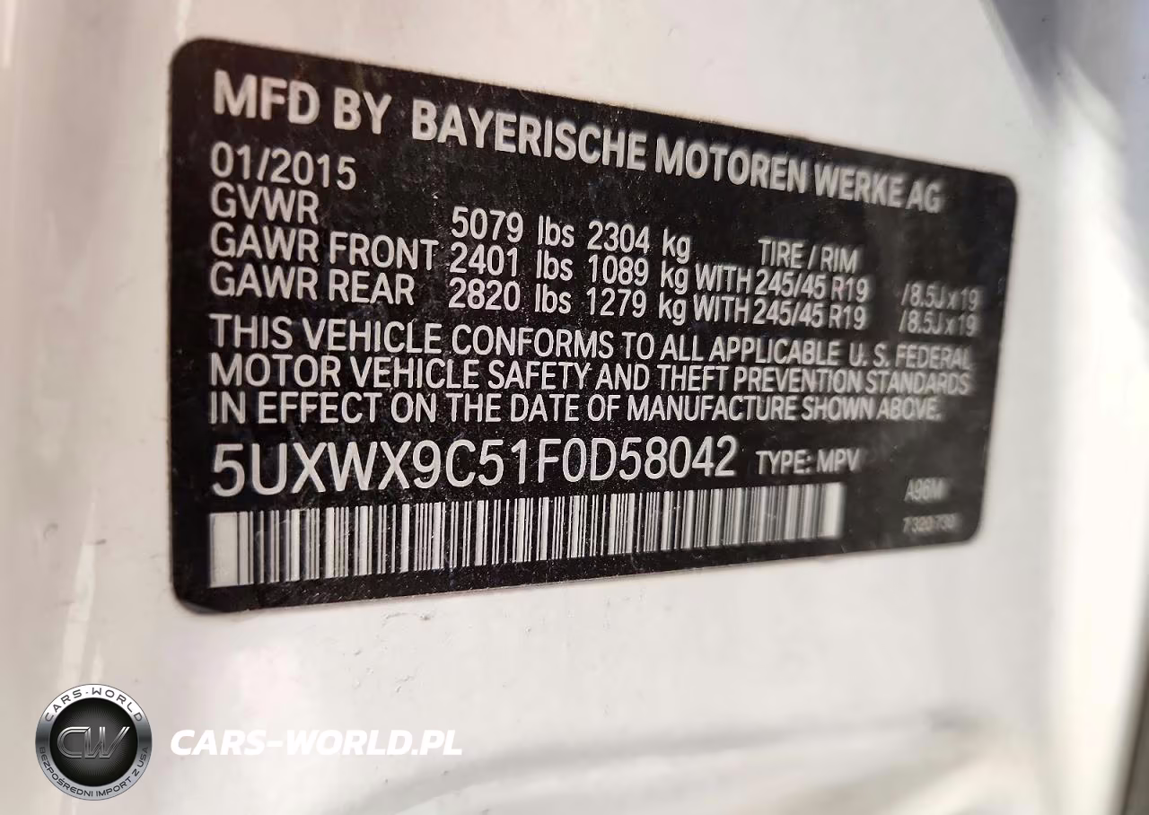 2015 BMW X3 xDrive28I VIN:5UXWX9C51F0D58042 - 13