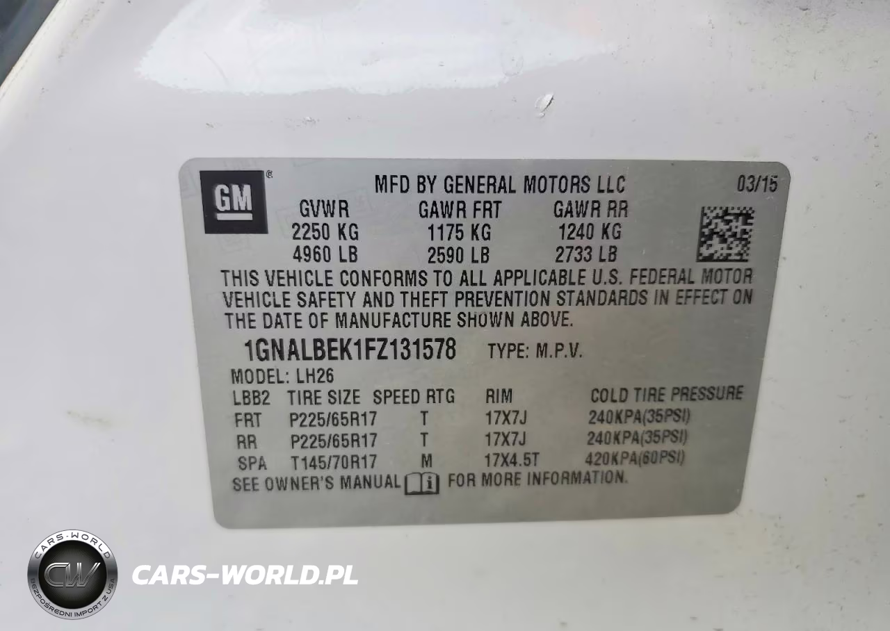2015 Chevrolet Equinox Lt VIN:1GNALBEK1FZ131578 - 13