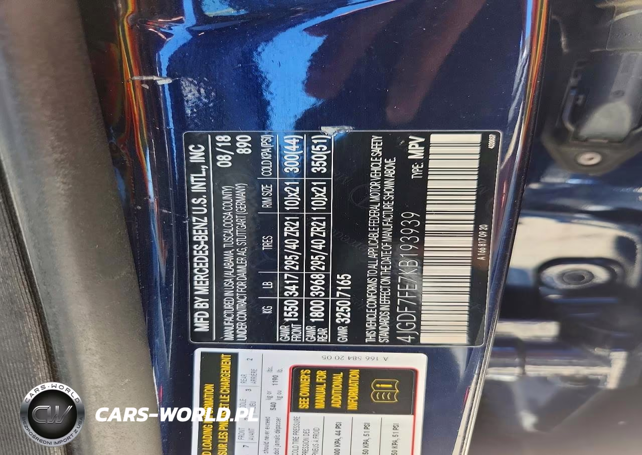 2019 Mercedes-Benz Gls 63 Amg 4Matic VIN:4JGDF7FE7KB193939 - 13