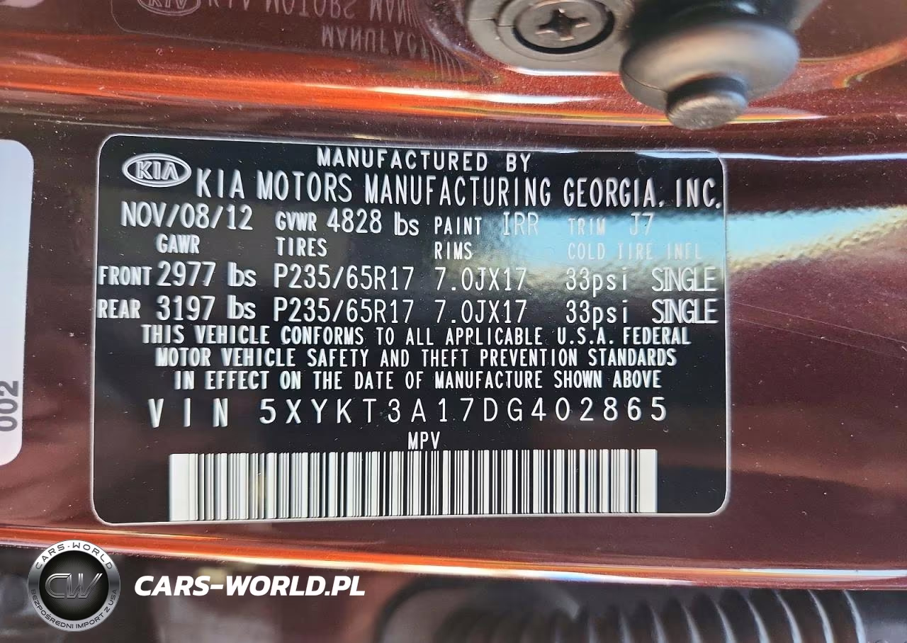 2013 Kia Sorento Lx VIN:5XYKT3A17DG402865 - 13