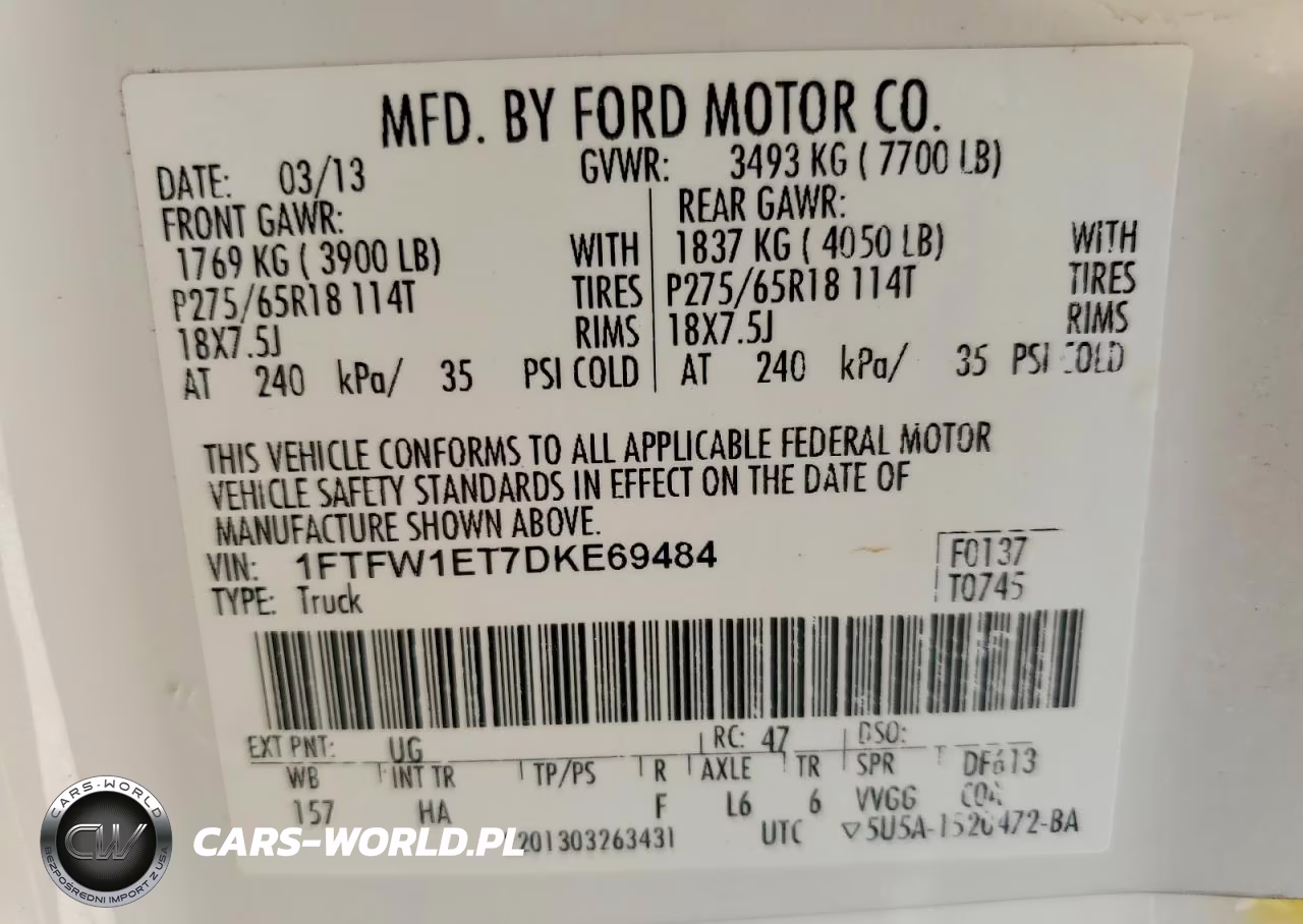 2013 Ford F150 Supercrew VIN:1FTFW1ET7DKE69484 - 12