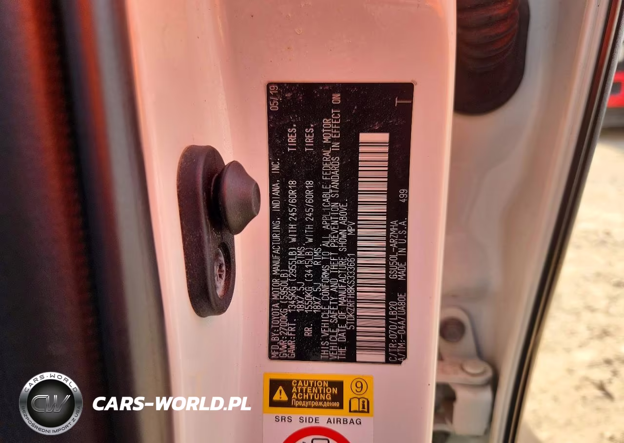 2019 Toyota Highlander Xle VIN:5TDKZRFH8KS333661 - 13