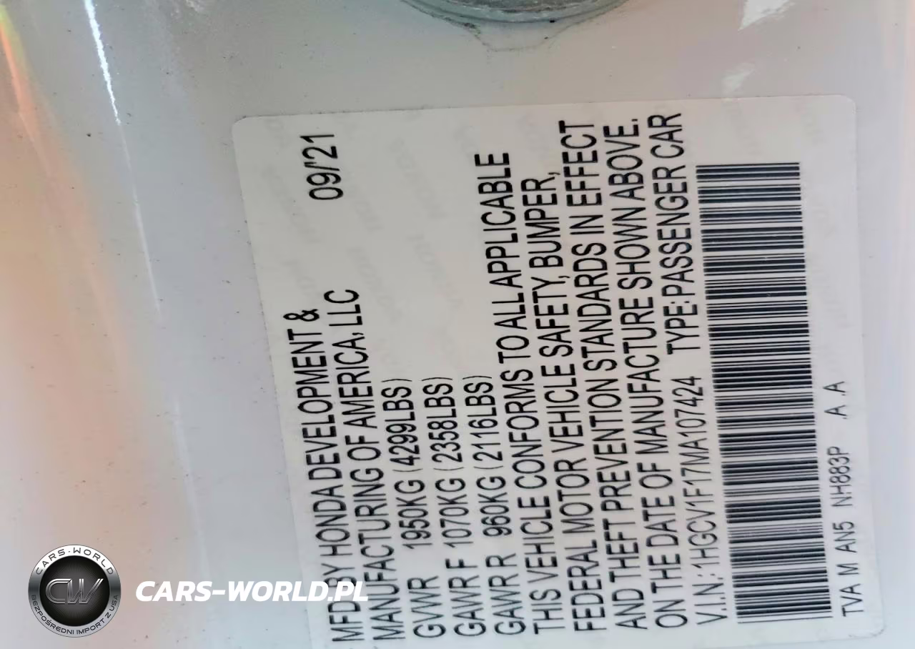 2021 Honda Accord Lx VIN:1HGCV1F17MA107424 - 12