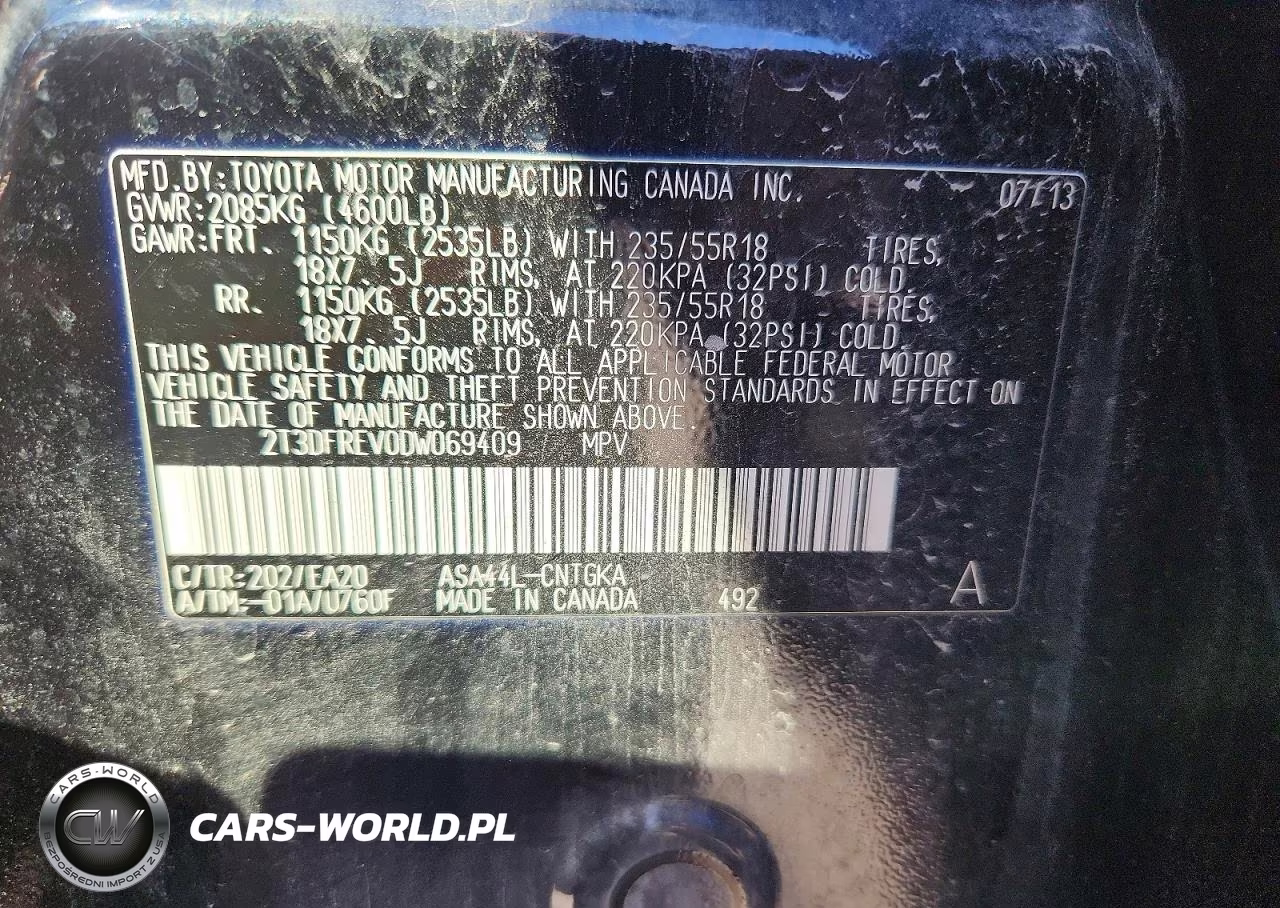 2013 Toyota Rav4 Limited VIN:2T3DFREV0DW069409 - 13