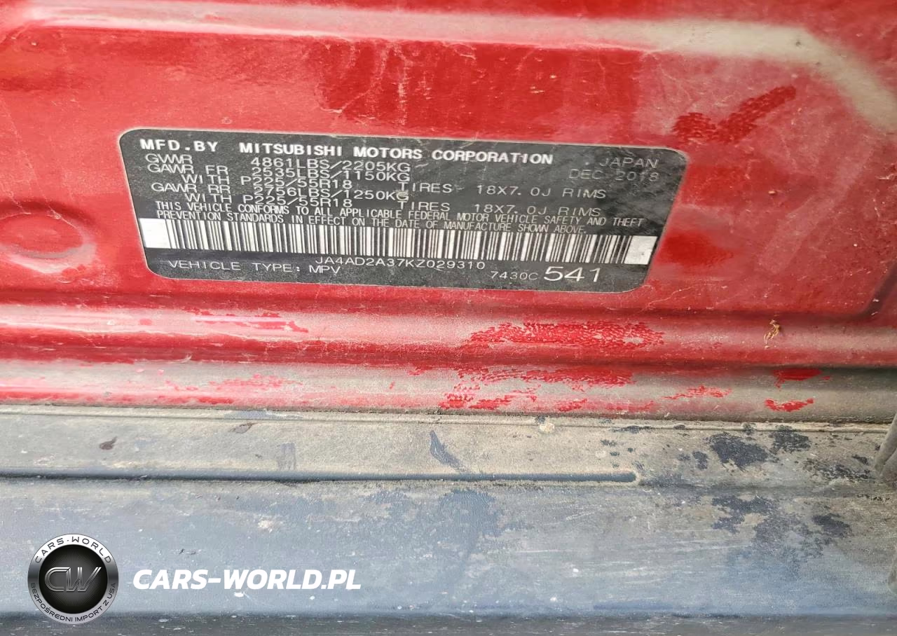 2019 Mitsubishi Outlander Es VIN:JA4AD2A37KZ029310 - 13