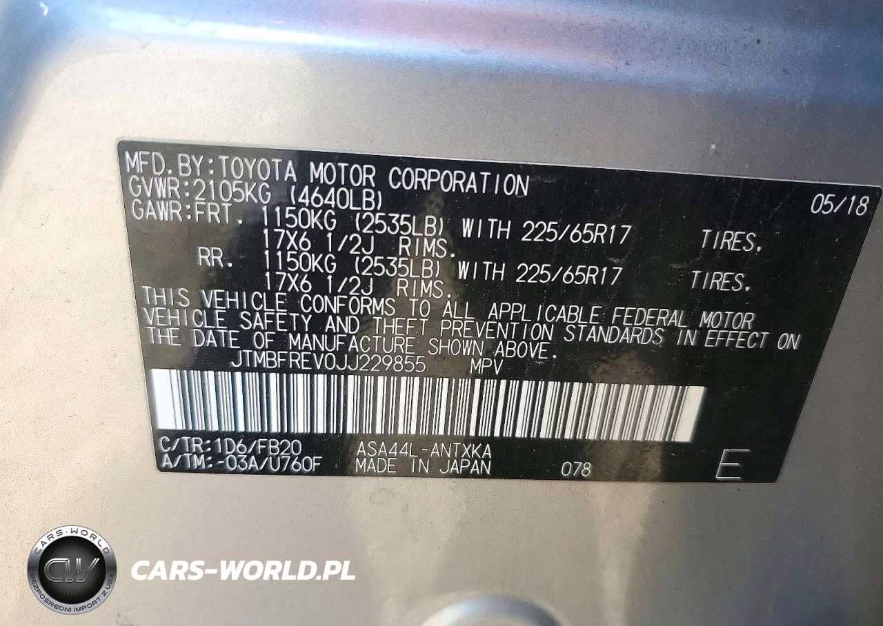 2018 Toyota Rav4 Le VIN:JTMBFREV0JJ229855 - 13