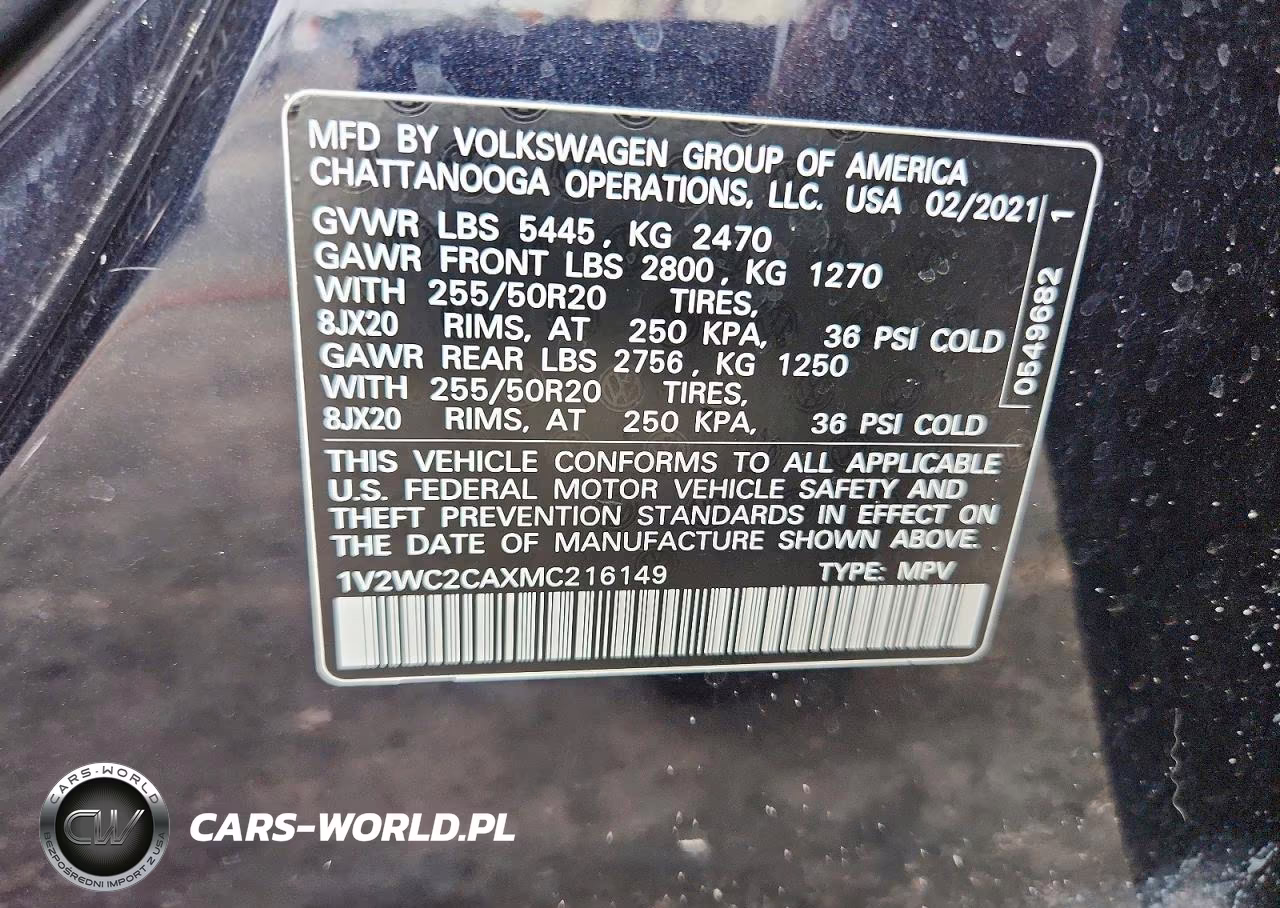 2021 Volkswagen Atlas Cross Sport Se VIN:1V2WC2CAXMC216149 - 13