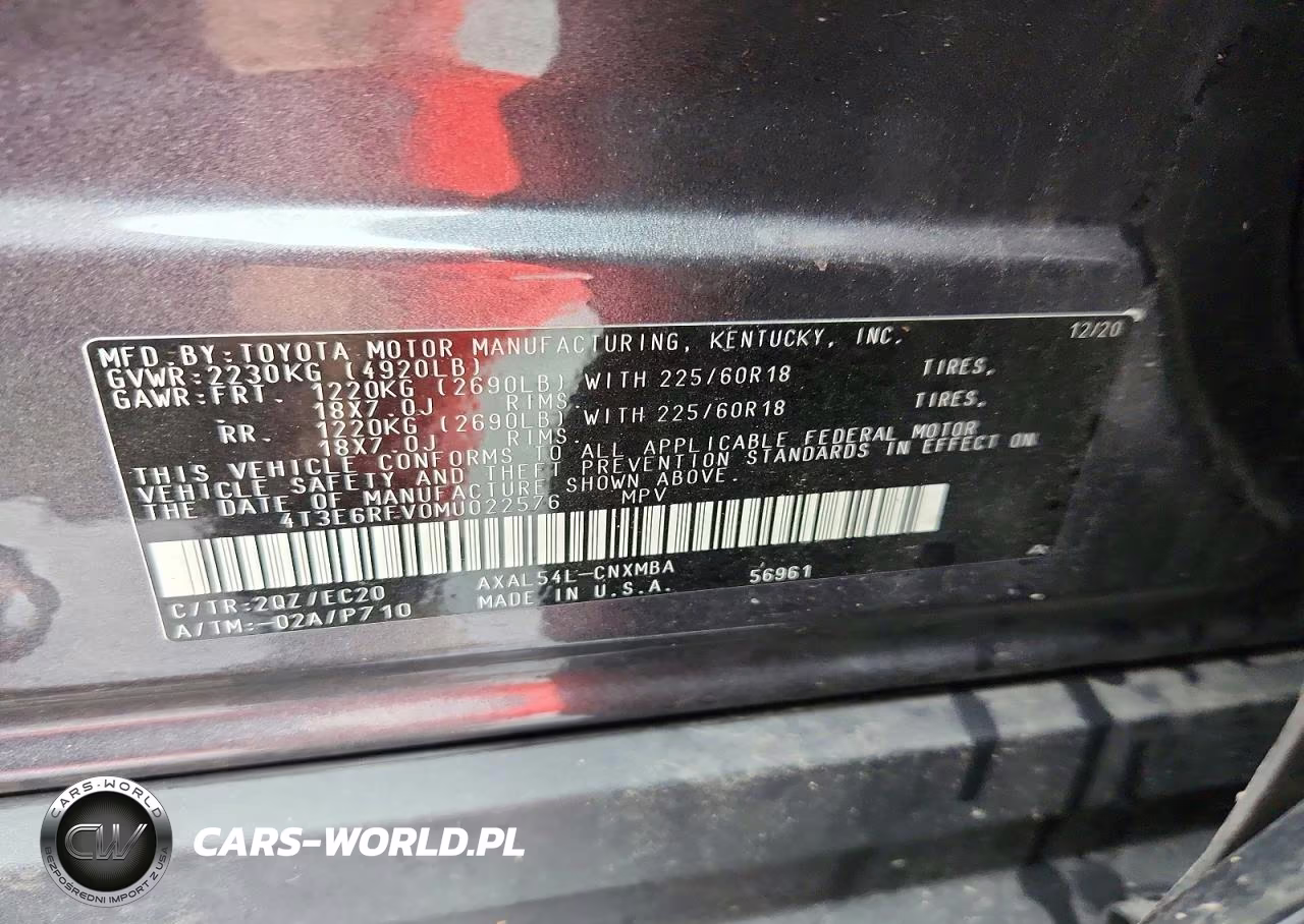 2021 Toyota Rav4 Xse VIN:4T3E6RFV0MU022576 - 12