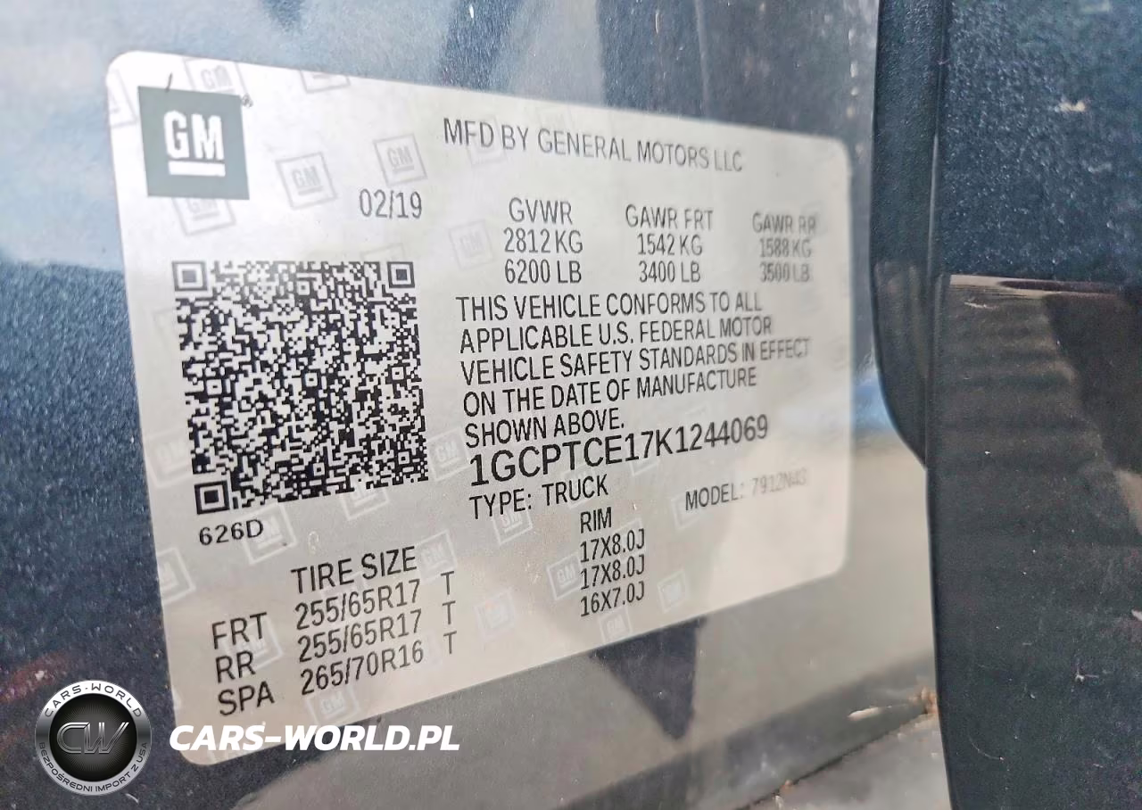 2019 Chevrolet Colorado Lt VIN:1GCPTCE17K1244069 - 12